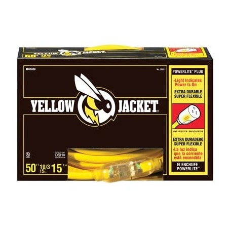 Southwire Extension Cord, 10 AWG, Yellow, 50 ft 2805